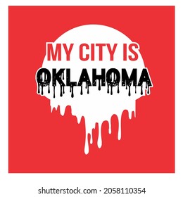 OKLAHOMA text vector, perfect for poster design.