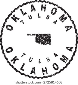 Oklahoma Tulsa Round Seal Map Design