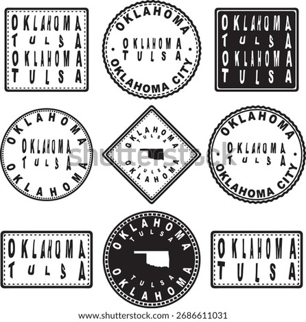 Oklahoma Tulsa Round Seal Map Design