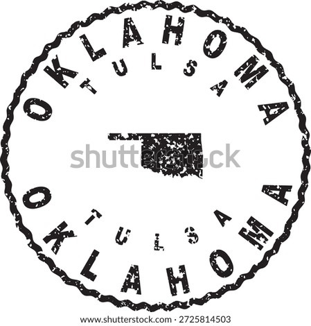 Oklahoma Tulsa Round Seal Map Design