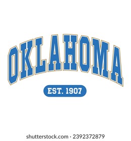 Oklahoma typography design vector, usa state shirt design vector. Jersey design vector, T-shirt design for usa 