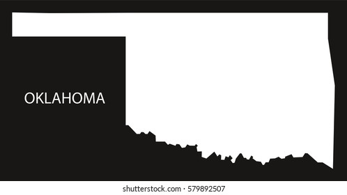 Oklahoma USA Map black inverted silhouette