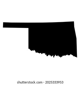 Oklahoma vector black map silhouette