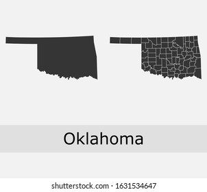 Oklahoma vector maps counties, townships, regions, municipalities, departments, borders