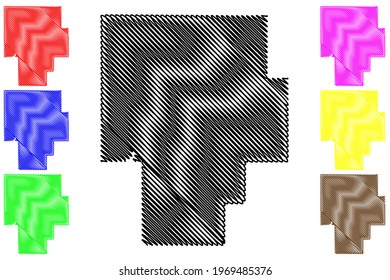 Okmulgee County, Oklahoma State (U.S. county, United States of America) map vector illustration, scribble sketch Okmulgee map