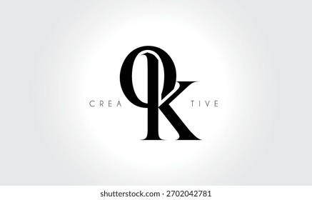 OKok Elegant Serif Monogram Logo - Luxuriöses typografisches Kleinbuchstaben-Zeichen für modernes Branding
