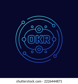 OKR icon, Objectives and key results, linear design