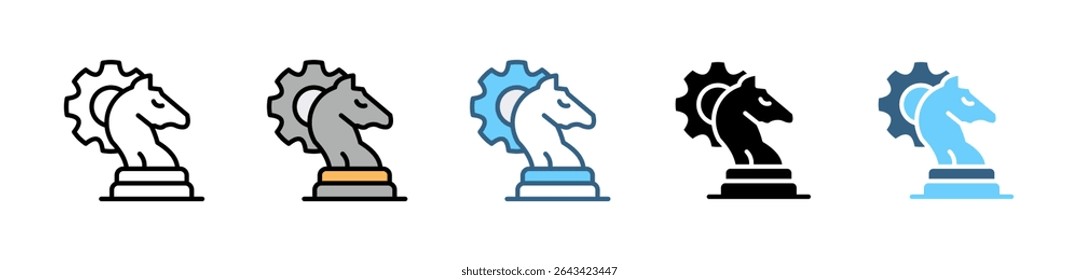 OKR icon set with various styles and colors