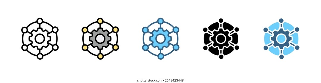 Ícone OKR definido com vários estilos e cores