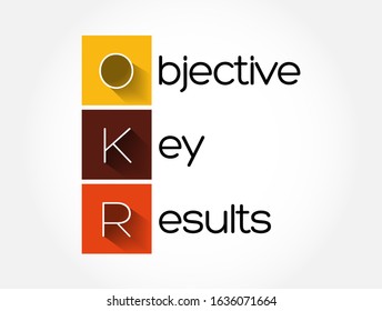 OKR - Objective Key Results acronym, business concept background