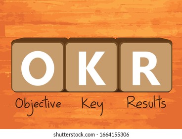 OKR - Objective Key Results acronym, New business concept