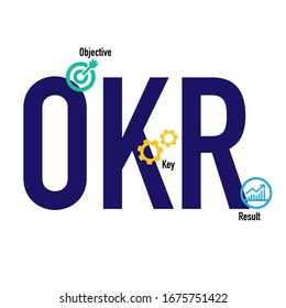 OKR - Objective Key Results acronym, New business concept