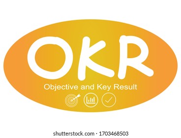 OKR: acrónimo de resultados clave objetivos, concepto de nueva empresa