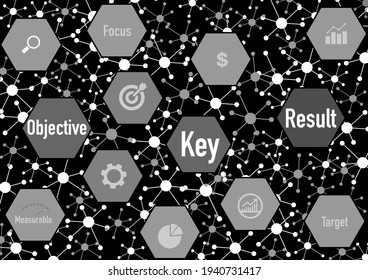 OKR - Objective Key Results acronym, New business concept