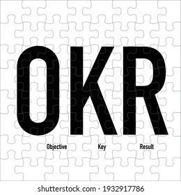 OKR (objective key results)concept, objective, key result on new trend color 2021