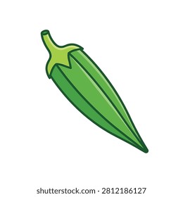 Okra is a green fresh vegetable
