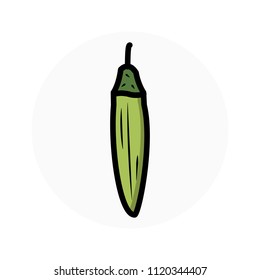 Okra icon collection. Vector illustration.