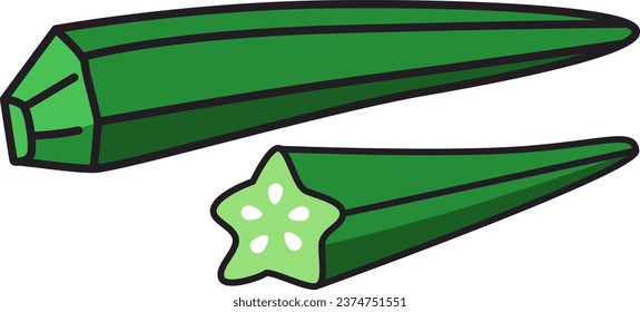 Okra icon. Flat illustration of aloe vera vector icon for web design