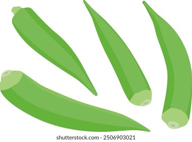 Okra Set 1.
A set of four okra illustrations.