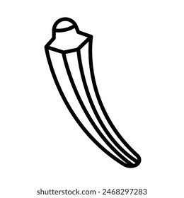 Okra Vector Line Icon Design