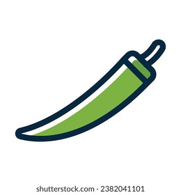 Okra Vector Thick Line Filled Dark Colors Icons For Personal And Commercial Use.
