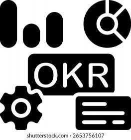 OKRs Diseño de iconos minimalista semisólido