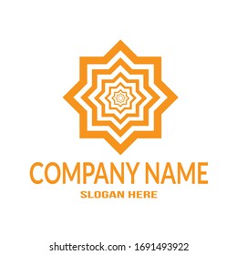 oktagon abstract logo design with orange and white logo , minimalist concept and modern style graphic design, illustration design.