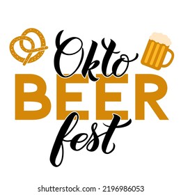 Oktobeerfest. Oktoberfest macht Phrasen. Traditionelles bayerisches Bierfestival. Vektorvorlage für Ihr Logo-Design, Poster, Banner, Flyer, Hemd, etc. 