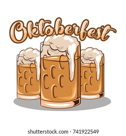 Oktober Fest Beer On Glass With Typography