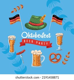 oktober fest celebration card with ribbon