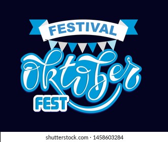 Oktober Fest Festival - cute hand drawn doodle lettering art poster banner