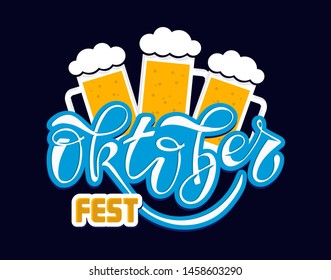 Oktober Fest Festival - cute hand drawn doodle lettering art poster banner