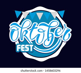 Oktober Fest Festival - cute hand drawn doodle lettering art poster banner