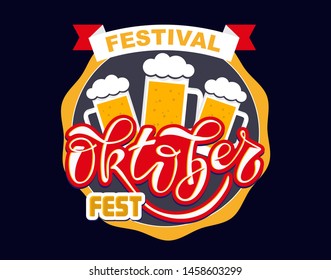 Oktober Fest Festival - cute hand drawn doodle lettering art poster banner