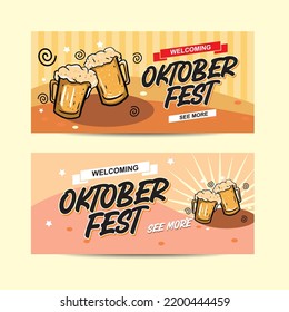 OKTOBER FEST FLAT BANNER ILUSTRATION