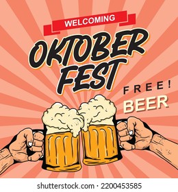 OKTOBER FEST FLAT BANNER ILUSTRATION