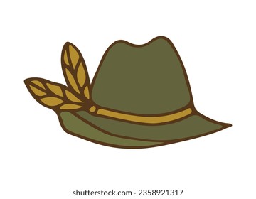 oktober fest girl clothing attributes. national sundress and hat. festive outfit. vector illustration