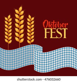 oktober fest invitation poster vector illustration design