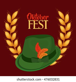 oktober fest invitation poster vector illustration design