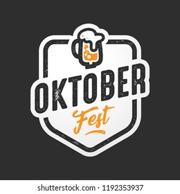 Oktober Fest Label. Beer Festival Logo. Event Branding And Marketing. Vector Vintage Illustration.