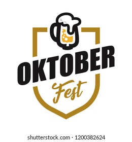 Oktober Fest Label. Beer Festival logo. Event branding and marketing. Vector vintage illustration.