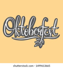 Oktober fest lettering,  Cute hand drawn doodle. October fest banner, logotype, vector icon, Label. Beer Festival. Hand crafted design elements for prints posters advertising.