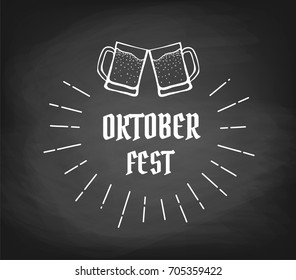 Oktober fest logo, chalk lettering on blackboard