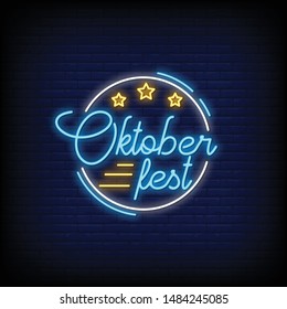 Oktober fest for poster in neon style. Oktober fest Neon Signs. greeting card, invitation card, posters, flyer, light banner