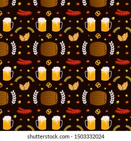 Oktober Fest Seamless Pattern Background Illustration