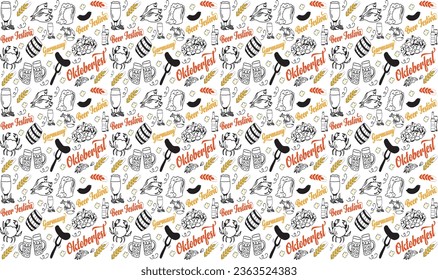 Oktober Fest Seamless Pattern Background Illustration