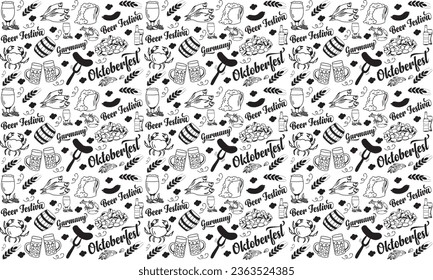 Oktober Fest Seamless Pattern Background Illustration