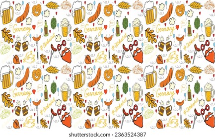 Oktober Fest Seamless Pattern Background Illustration