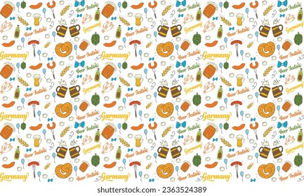 Oktober Fest Seamless Pattern Background Illustration