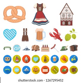 Oktober festival in Munich cartoon,flat icons in set collection for design.Tradition and fun vector symbol stock web illustration.